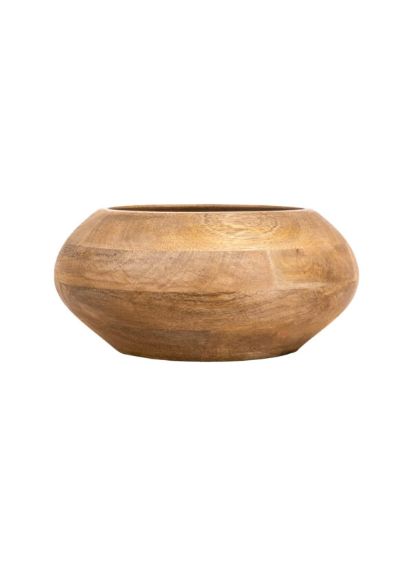 Bloomingville Modern Round Wood, Natural Finish Bowl - Image 3