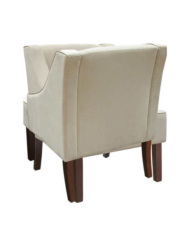 Swoop Arm Living-Room-Chairs, Cream Velvet - Image 3