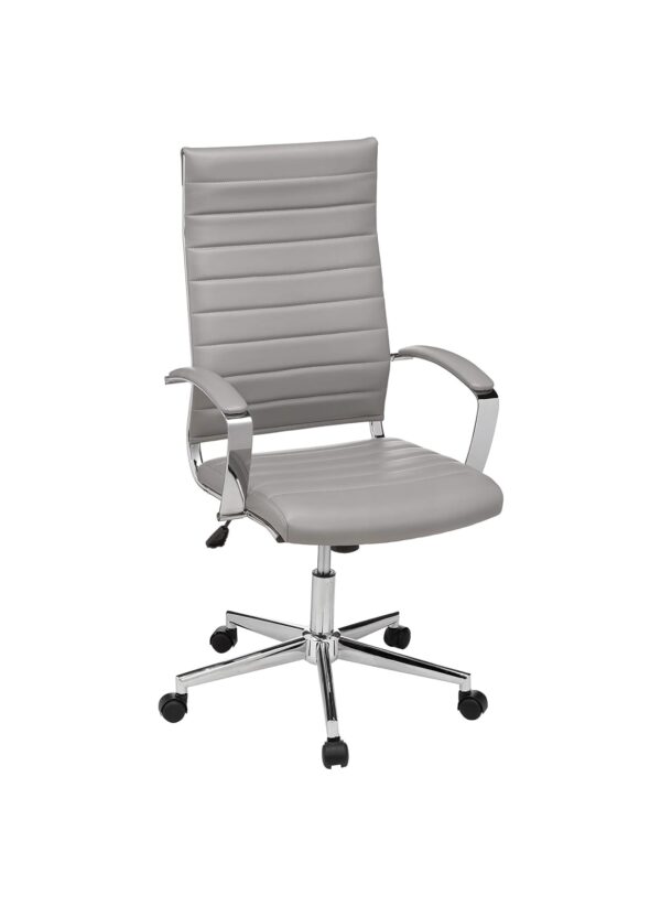 High-Back Executive Swivel Office Desk Chair with Ribbed Puresoft Upholstery